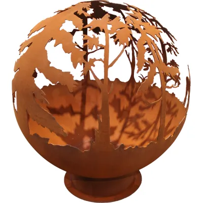 Brasero globe - NORDIQUE en acier corten - 1