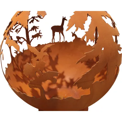 Brasero globe - NORDIQUE en acier corten - 3