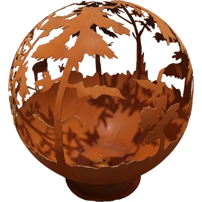 Brasero globe - NORDIQUE en acier corten - 2