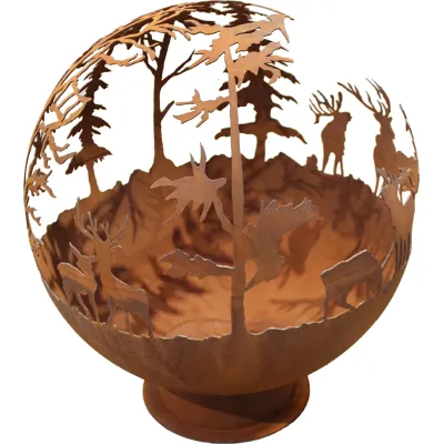 Brasero globe - HARDE en acier corten - 1