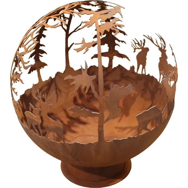 Brasero globe - HARDE en acier corten