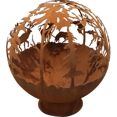 Brasero globe - HARDE en acier corten - 2