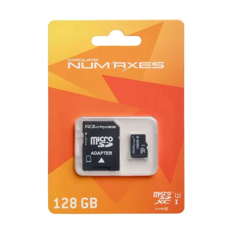 Carte micro SD 128 GB Classe 10 avec adaptateur